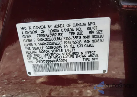 2008 Acura Mdx Sport Package from USA, damaged, VIN 2HNYD28848H502914